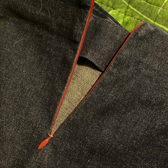 Vintage Dex below the knee stretchy denim skirt with lcd trim - Picture 4 of 6